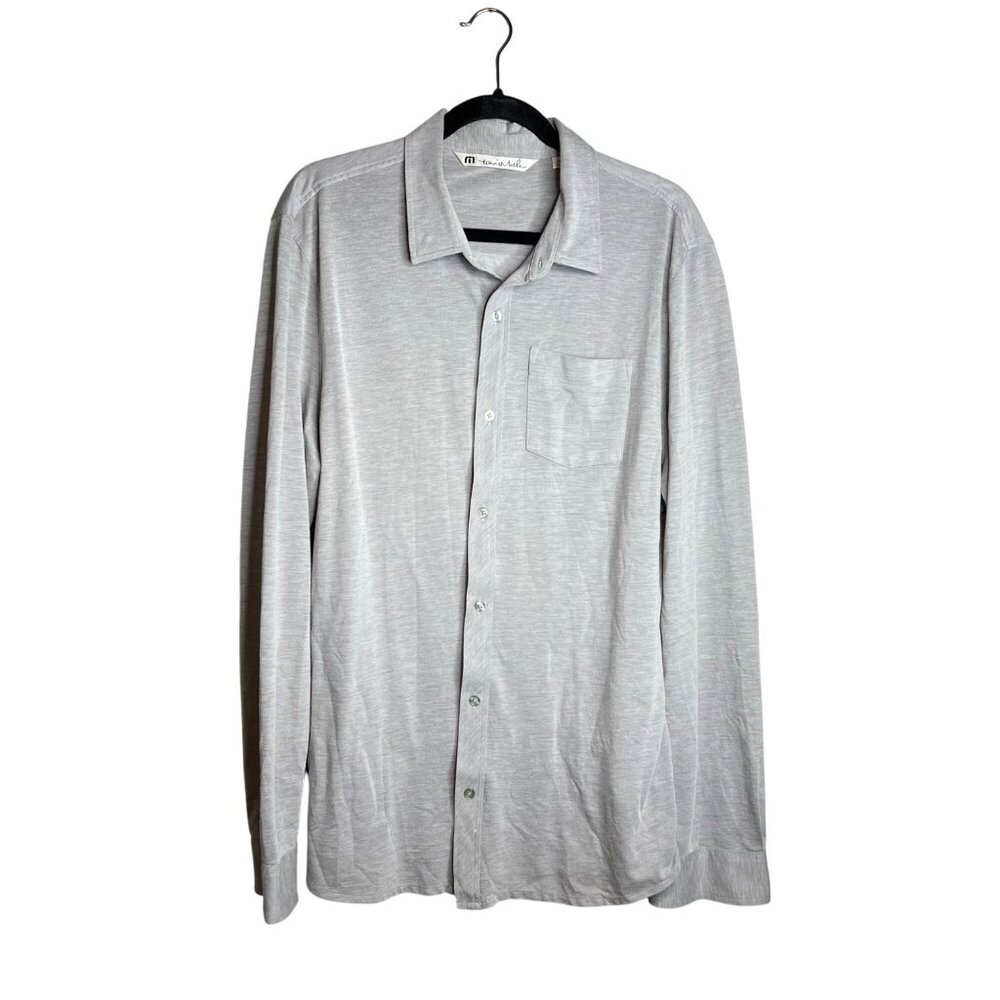 Travis Matthew Button Down Long Sleeve Shirt Mens Size XL‎ Gray Collared